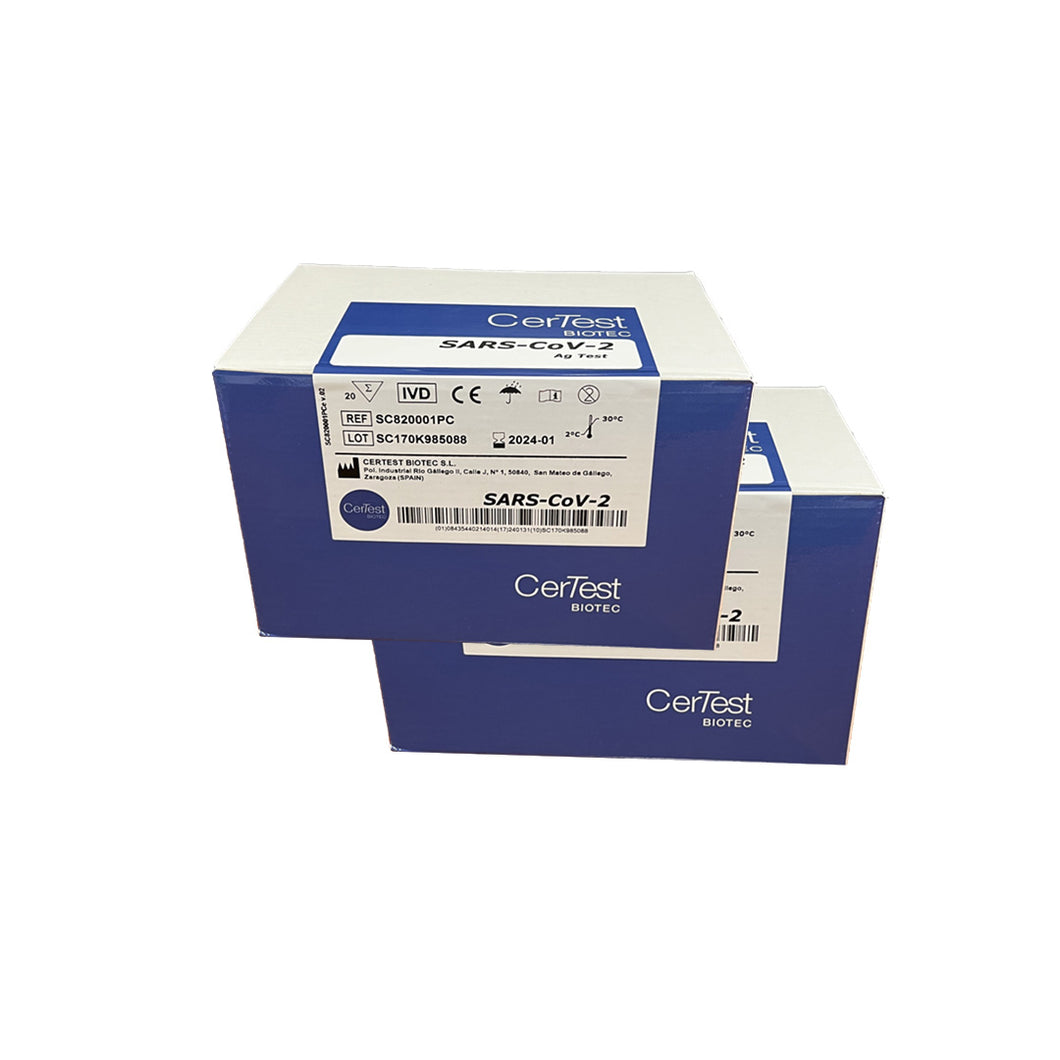 Promoción - 2 cajas con 20 pruebas rápidas nasofaríngeas de antígeno para COVID-19